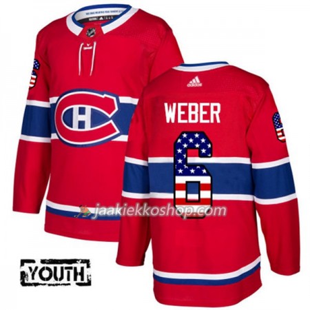 Lapsille NHL Montreal Canadiens Pelipaita Shea Weber 6 Adidas 2017-2018 Punainen USA Flag Fashion Authentic